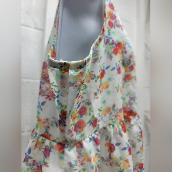 Arizona Jean Co Scoop Neck Babydoll Top Size L Closure Button & TASSLE TIE - Picture 2 of 8